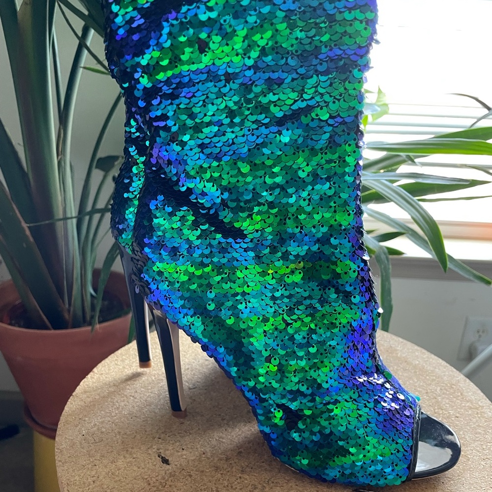 Mermaid Sequin ✨ Over-the-knee boots - Picture 3 of 4